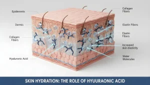 Illustration showing skin layers.